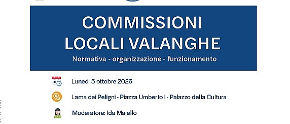 Convegno sulle Commissioni locali valanghe – 5 ottobre 2026