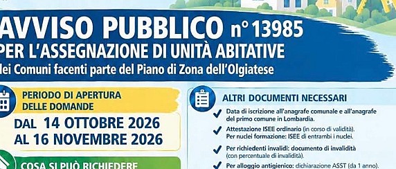 Avviso pubblico per l’assegnazione di unità abitative SAP