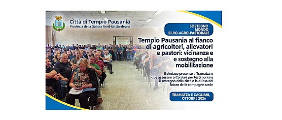 Tempio Pausania al fianco di pastori, allevatori e agricoltori: vicinanza e sostegno alla mobilitazione