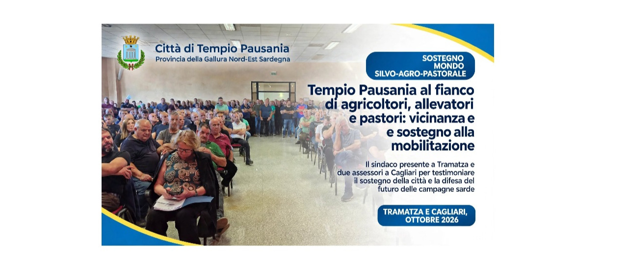 Tempio Pausania al fianco di pastori, allevatori e agricoltori: vicinanza e sostegno alla mobilitazione