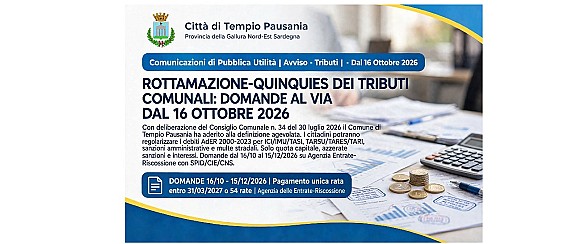 Rottamazione-quinquies dei tributi comunali: domande al via dal 16 ottobre 2026