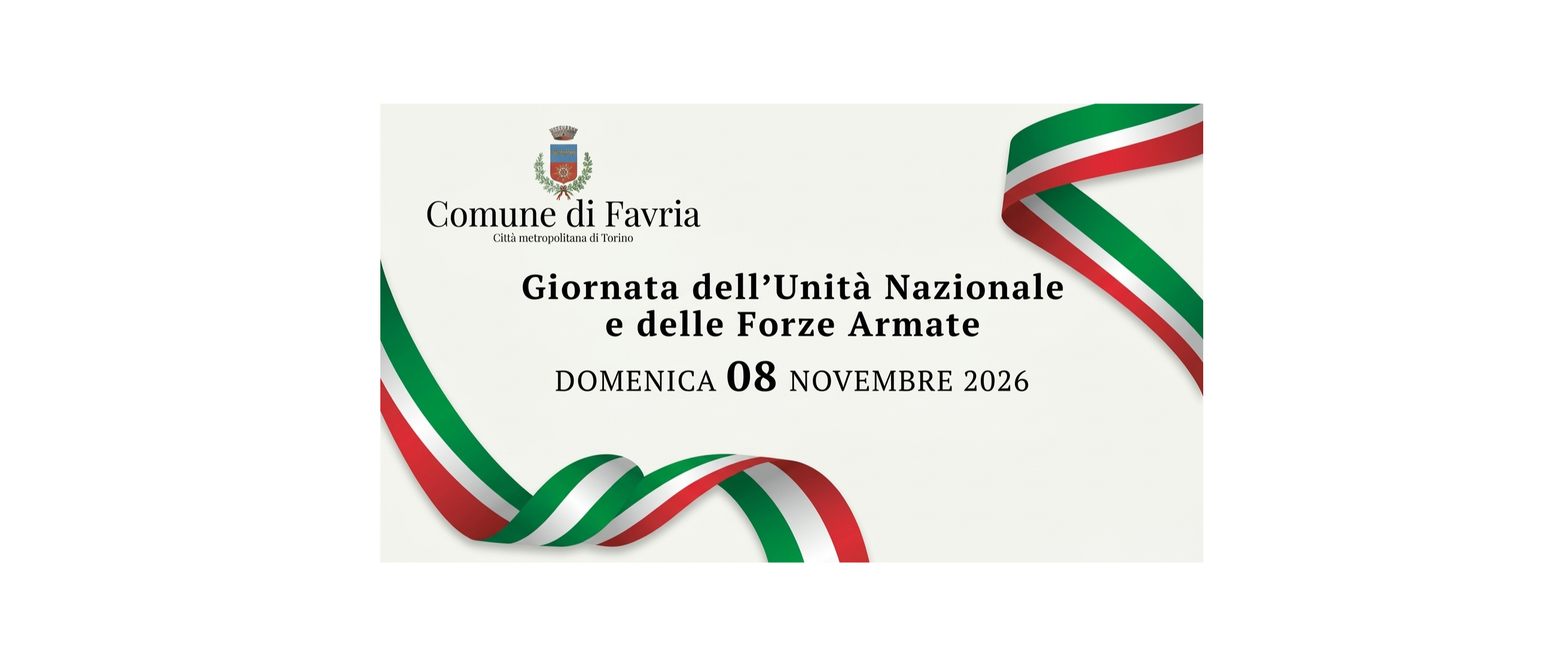 Giornata dell'Unità Nazionale e delle Forze Armate - DOMENICA 08 NOVEMBRE 2026
