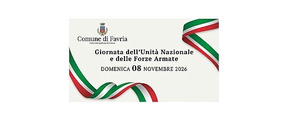 Giornata dell'Unità Nazionale e delle Forze Armate - DOMENICA 08 NOVEMBRE 2026