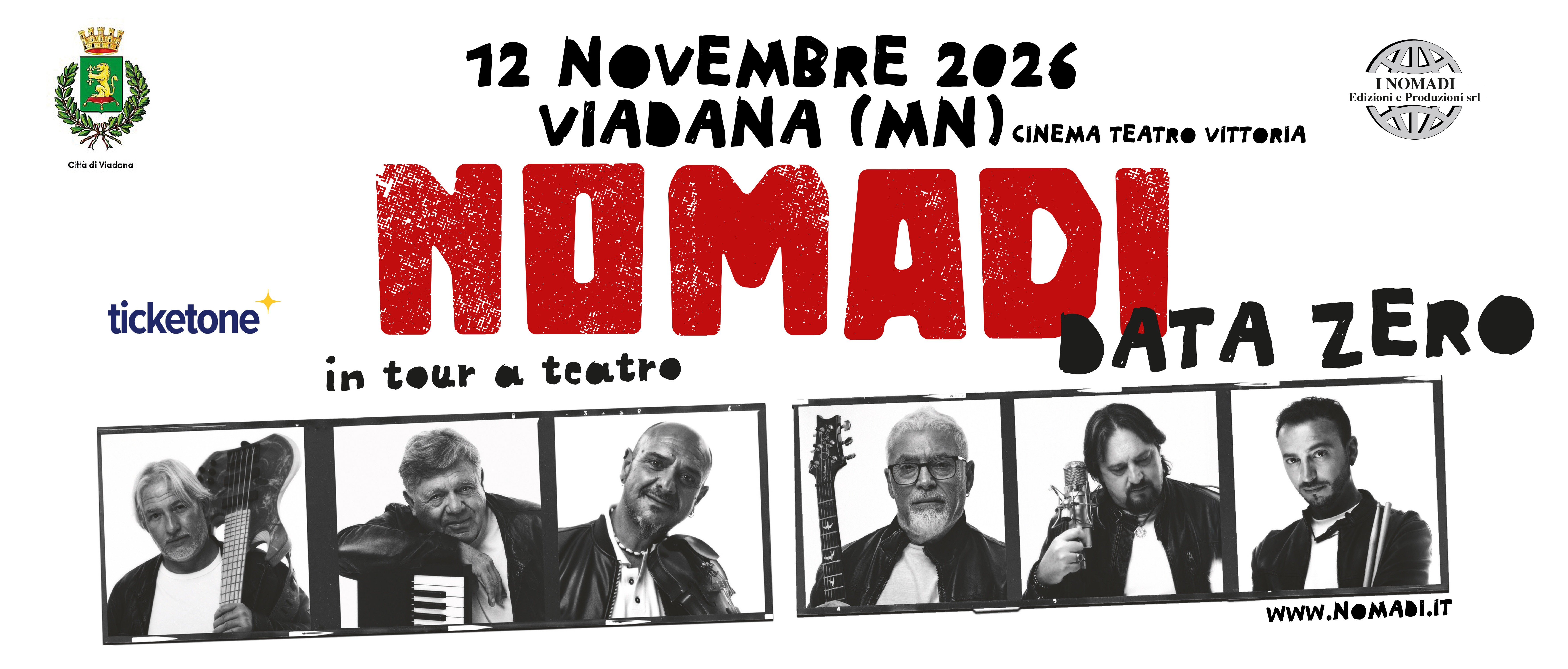 Nomadi in Tour a Teatro - DATA ZERO - Teatro Vittoria - Giovedì 12 Novembre 2026 ore 21.00