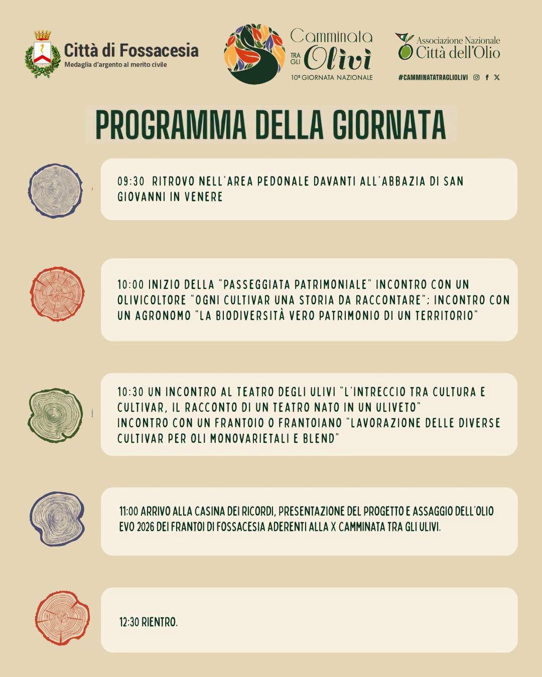 Programma Camminata Ulivi 2026
