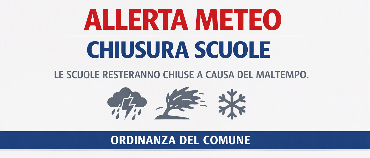 AVVISO CHIUSURA SCUOLE PER ALLERTA METEO - MARTEDI' 20 OTTOBRE 2026