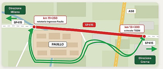 Chiusura notturna della strada provinciale 415 "Paullese"