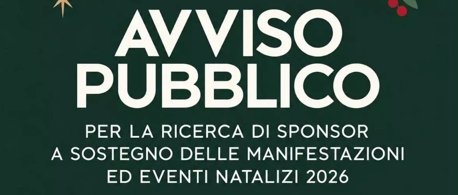 Avviso pubblico per la sponsorizzazione delle iniziative organizzate dall’Assessorato agli eventi del Comune di Viadana per il periodo natalizio 2026.