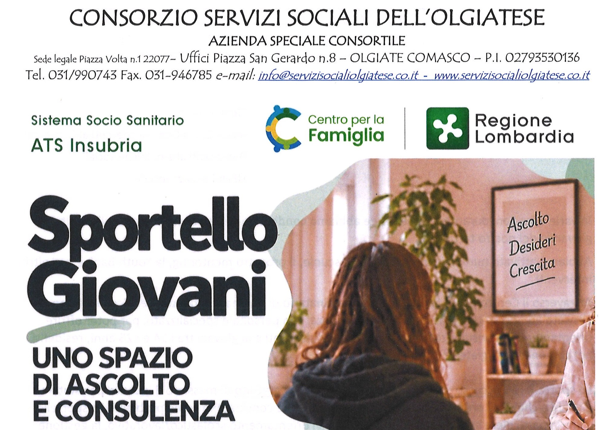 "SPORTELLO GIOVANI" - CONSORZIO SERVIZI SOCIALI DELL'OLGIATESE