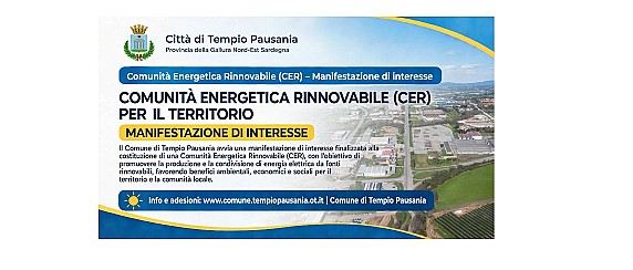Comunità Energetica Rinnovabile (CER) – Manifestazione di interesse