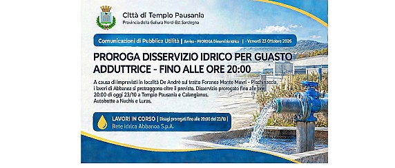 Disservizio idrico, Abbanoa proroga lo stop fino alle 20:00 di oggi