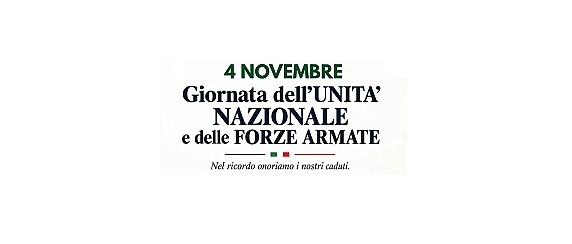 4 novembre - Giornata dell'Unità Nazionale e delle Forze Armate