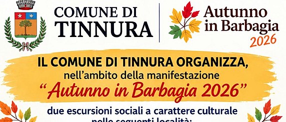 Avviso Pubblico - Autunno in Barbagia 2026: iscrizione per la partecipazione alle gite sociali a Atzara 22/11/2026 e/o Ortueri 13/12/2026