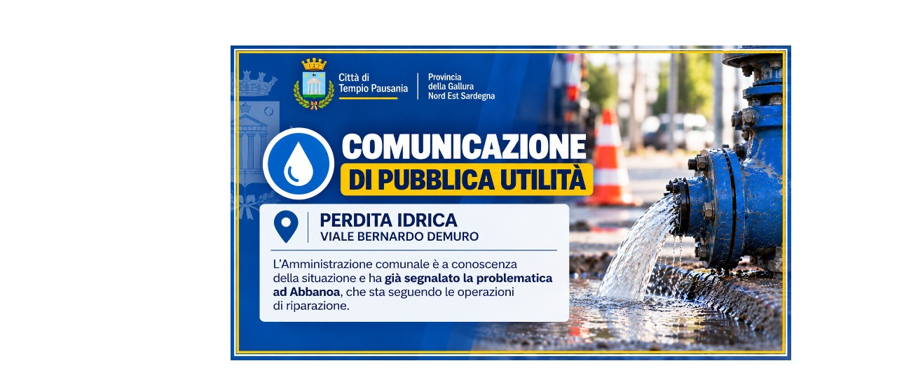 Perdita idrica in Viale Bernardo Demuro: il Comune in contatto con Abbanoa per il ripristino