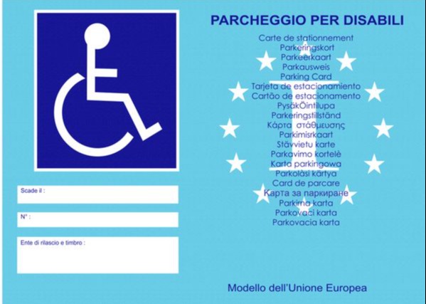 CONTRASSEGNO SPECIALE PER LA CIRCOLAZIONE E LA SOSTA DI VEICOLI CHE TRASPORTANO INVALIDI