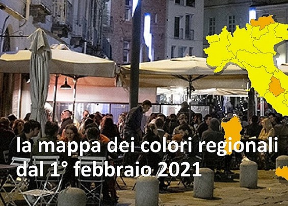 Emergenza Covid-19: la mappa dei colori regionali dal 1° febbraio 2021