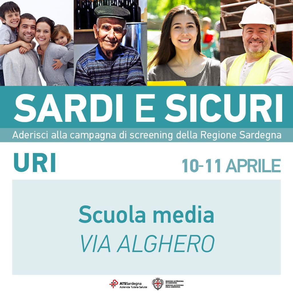 Campagna di screening "Sardi e Sicuri" 10 e 11 aprile 2021 Comune di Uri