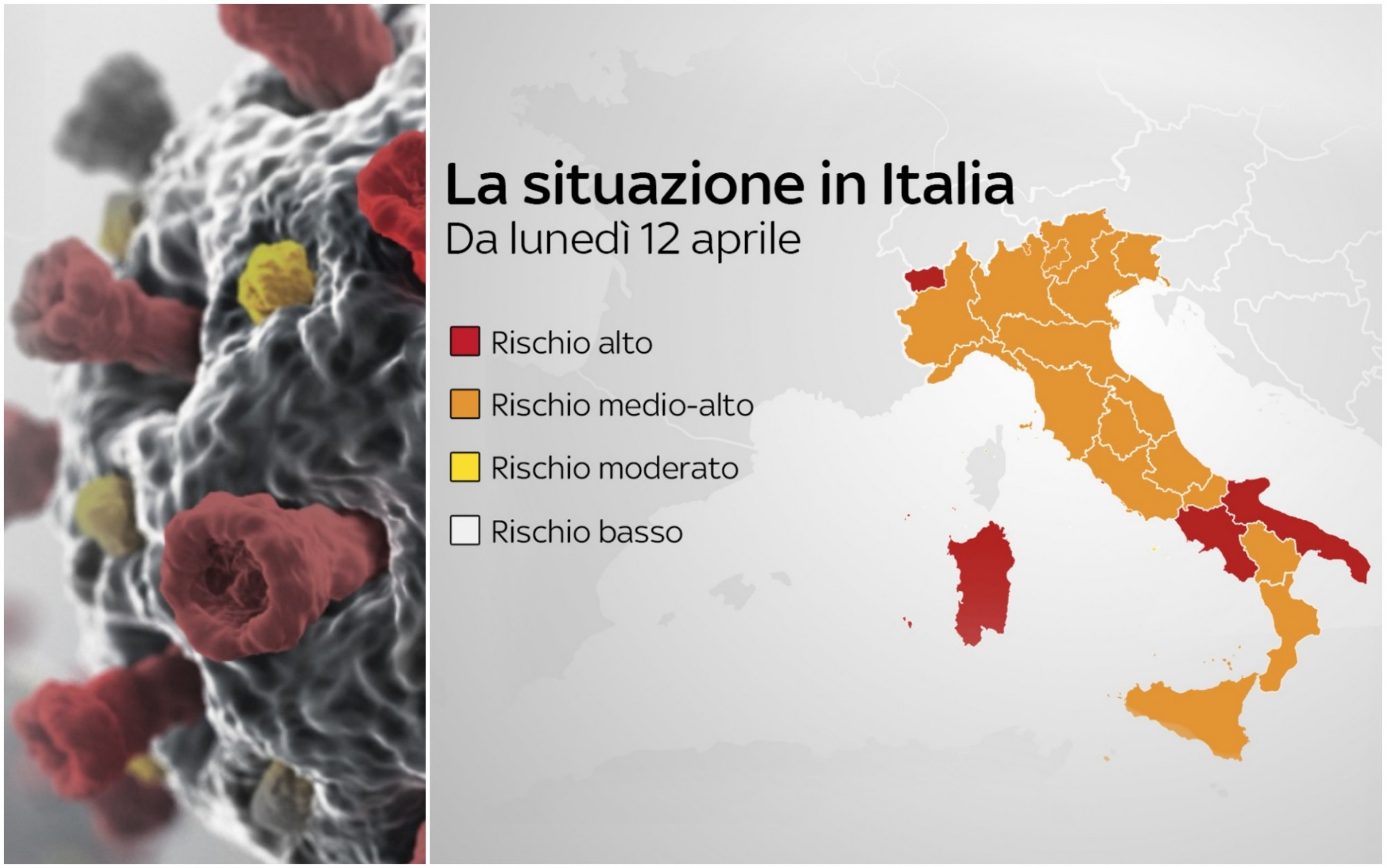 Emergenza Covid-19: la mappa dei nuovi colori regionali dal 12 aprile 2021