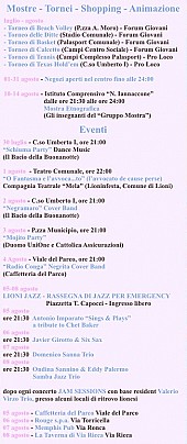 Il programma di Lioni Estate 2010