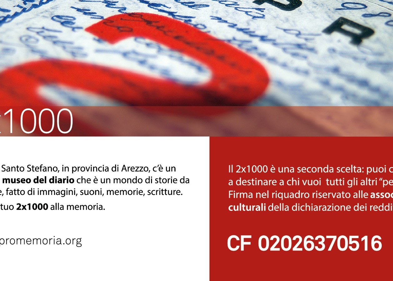 DONA IL 2X1000 ALL'ARCHIVIO DIARISTICO DI PIEVE SANTO STEFANO
