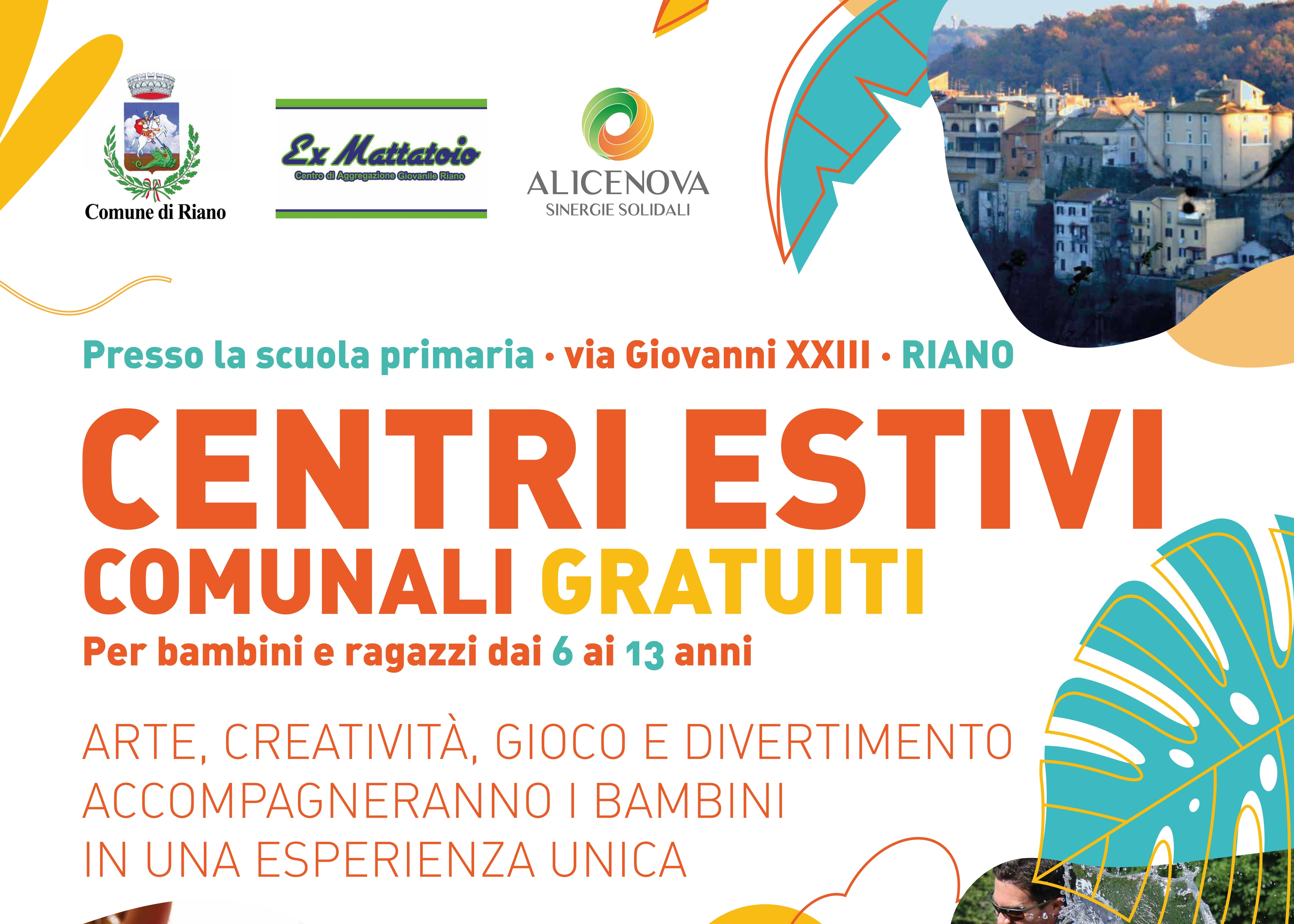 CENTRI ESTIVI COMUNALI GRATUITI