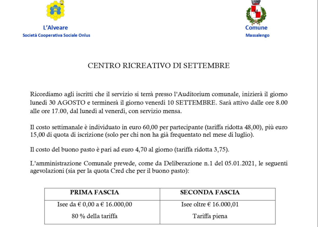 INFO CRED SETTEMBRE