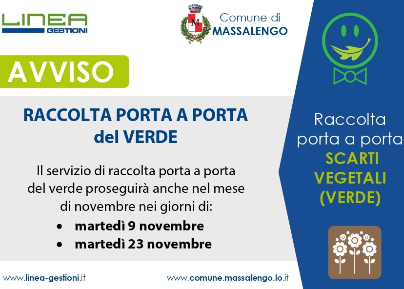 NUOVE DATE RACCOLTA DEL VERDE PORTA A PORTA